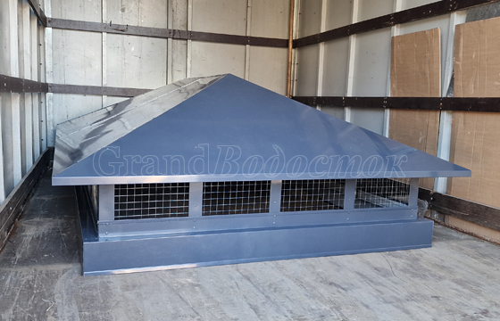 Дымник на трубу с сеткой RAL 7024